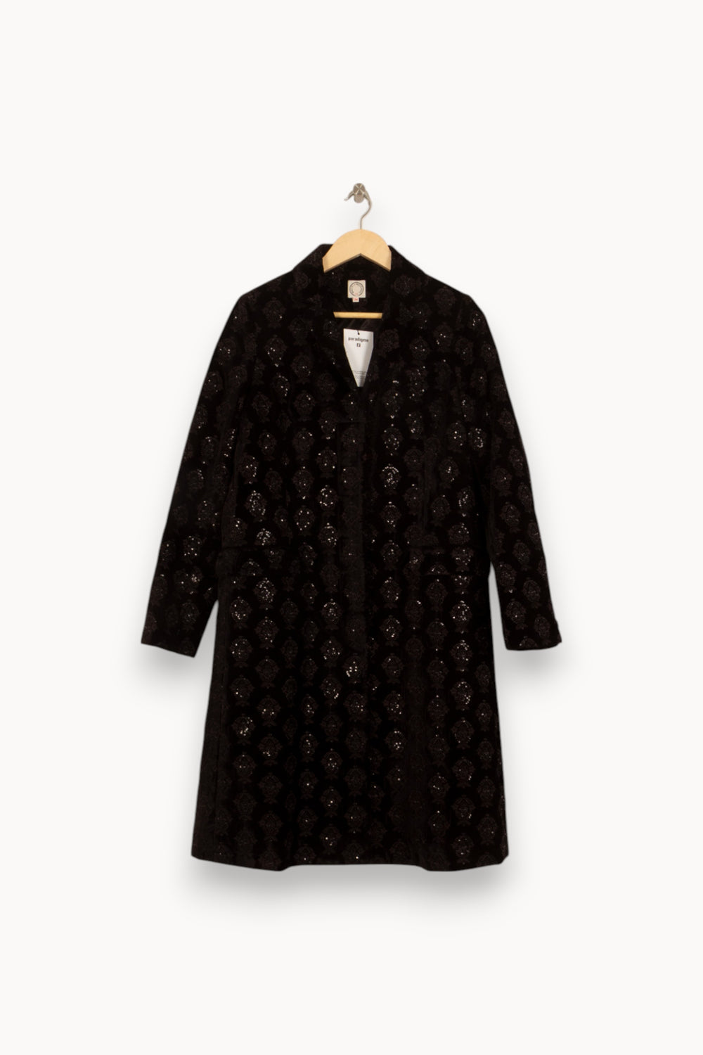 Manteau Brodé Noir - Taille S/36 de la marque Ines de la Fressange Paris | PARAD36081 - Vendu par Paradigme - Image 2