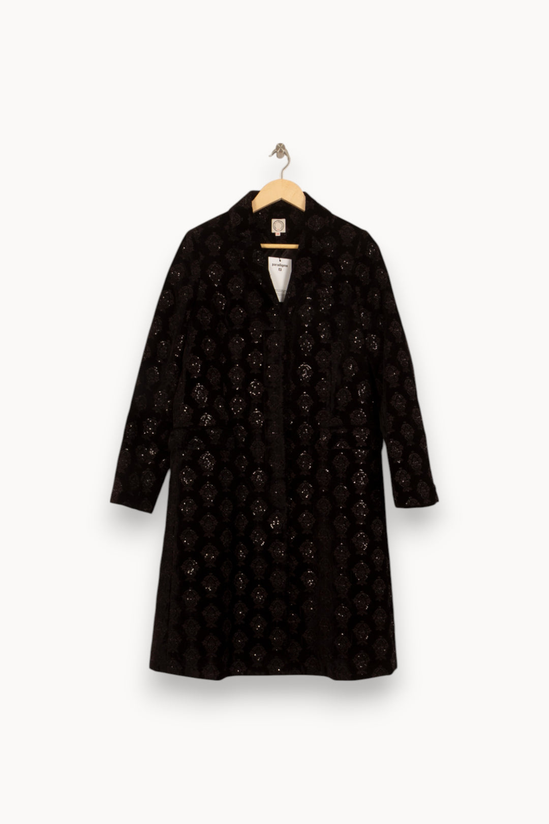 Manteau Brodé Noir - Taille S/36 de la marque Ines de la Fressange Paris | PARAD36081 - Vendu par Paradigme - Image 2