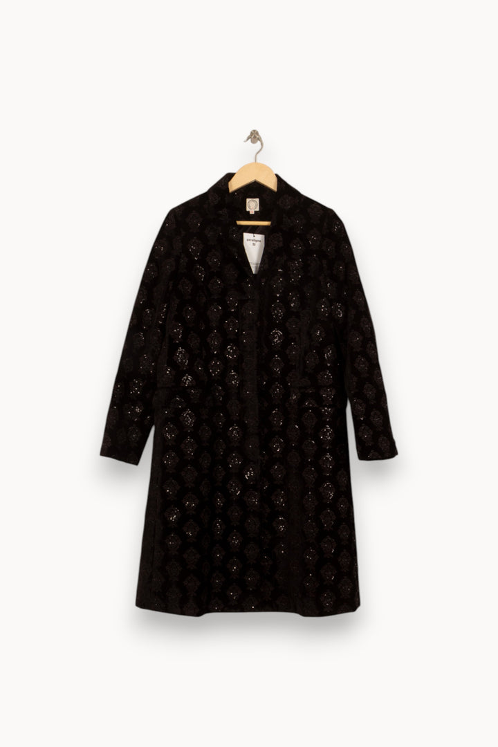 Manteau Brodé Noir - Taille S/36 de la marque Ines de la Fressange Paris | PARAD36081 - Vendu par Paradigme - Image 2