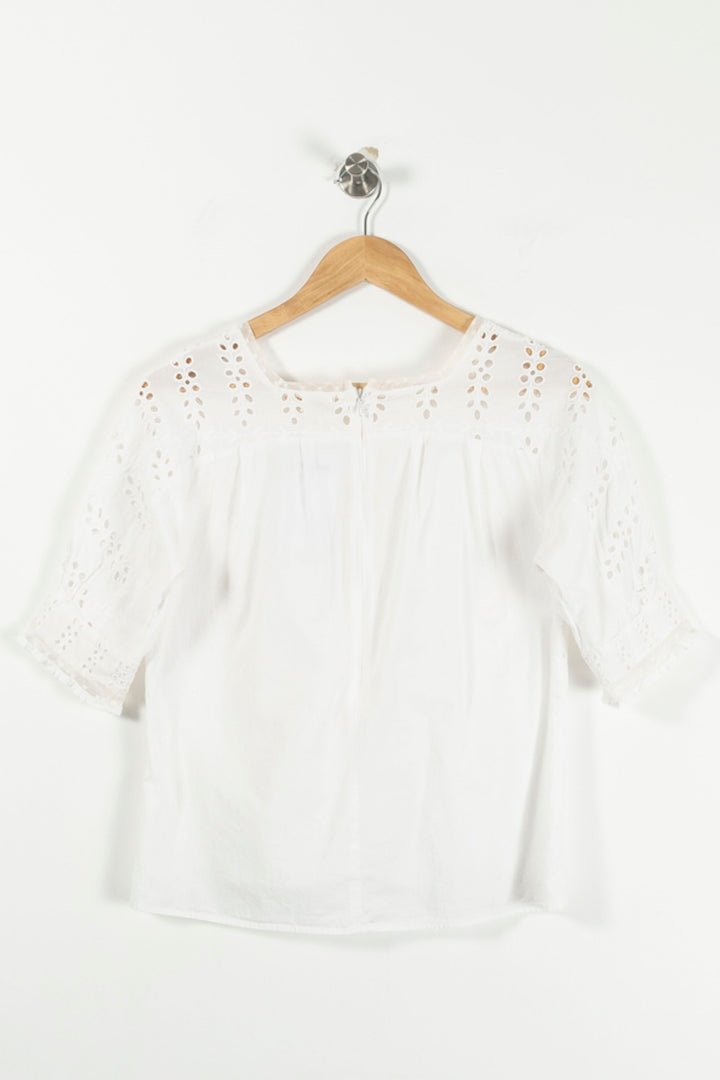 Blouse Brodée Blanche - Taille M/38 de la marque Maje | PARAD36084 - Vendu par Paradigme - Image 4