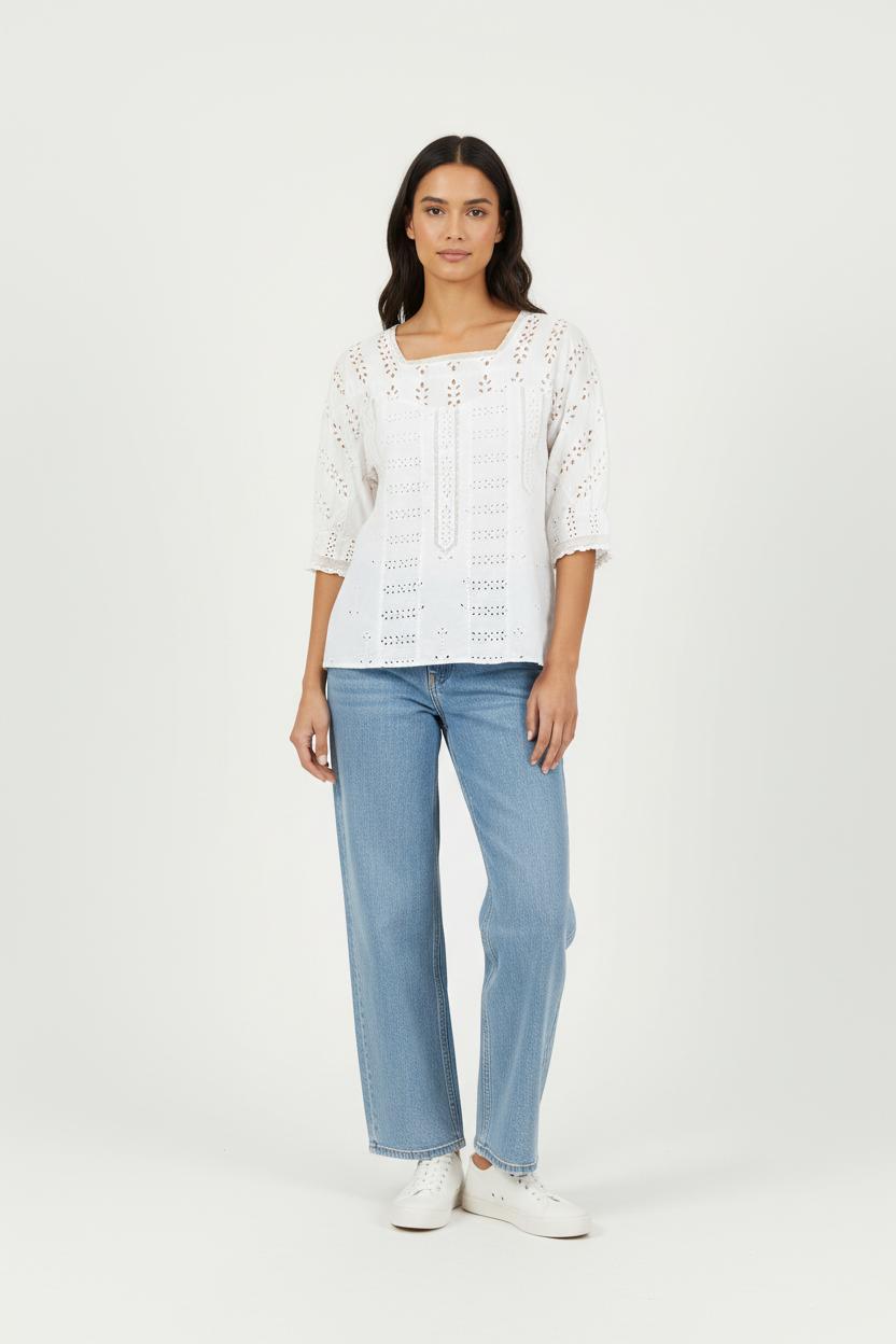 Blouse Brodée Blanche - Taille M/38 de la marque Maje | PARAD36084 - Vendu par Paradigme - Image 1