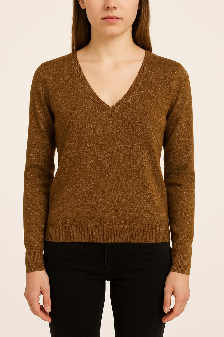 Pull Col V Marron - Taille M/38 de la marque Joseph | PARAD36101 - Vendu par Paradigme - Image 1