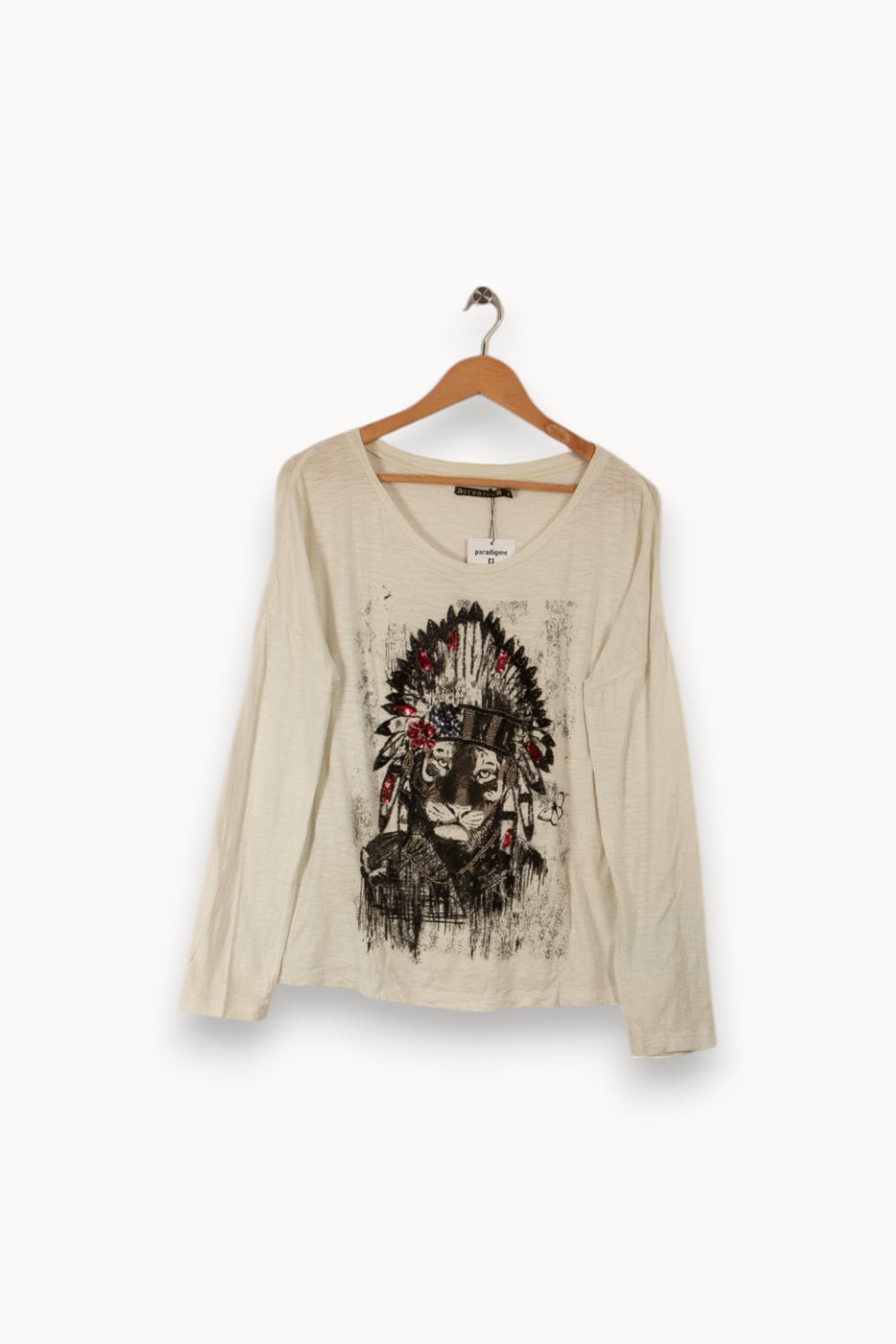 T-shirt manches longues blanc avec détails - Taille M/38 de la marque Bérénice | PARAD36117 - Vendu par Paradigme - Image 1