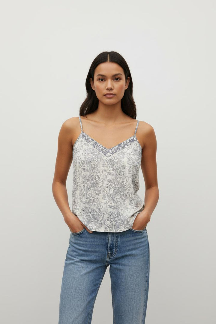 Top blanc à motifs - Taille M/38