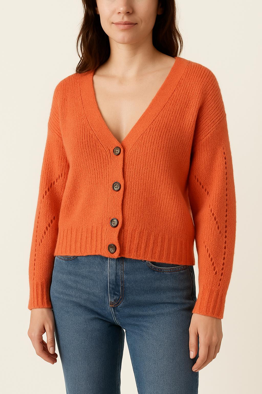 Gilet Orange - Taille M/38 de la marque La Fée Maraboutée | PARAD36174 - Vendu par Paradigme - Image 1
