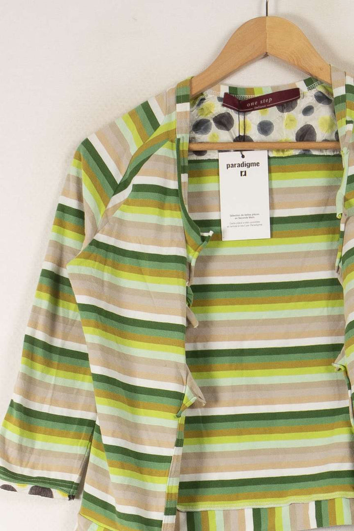 Top rayé vert de la marque One Step | PARAD36182 - Vendu par Paradigme - Image 2
