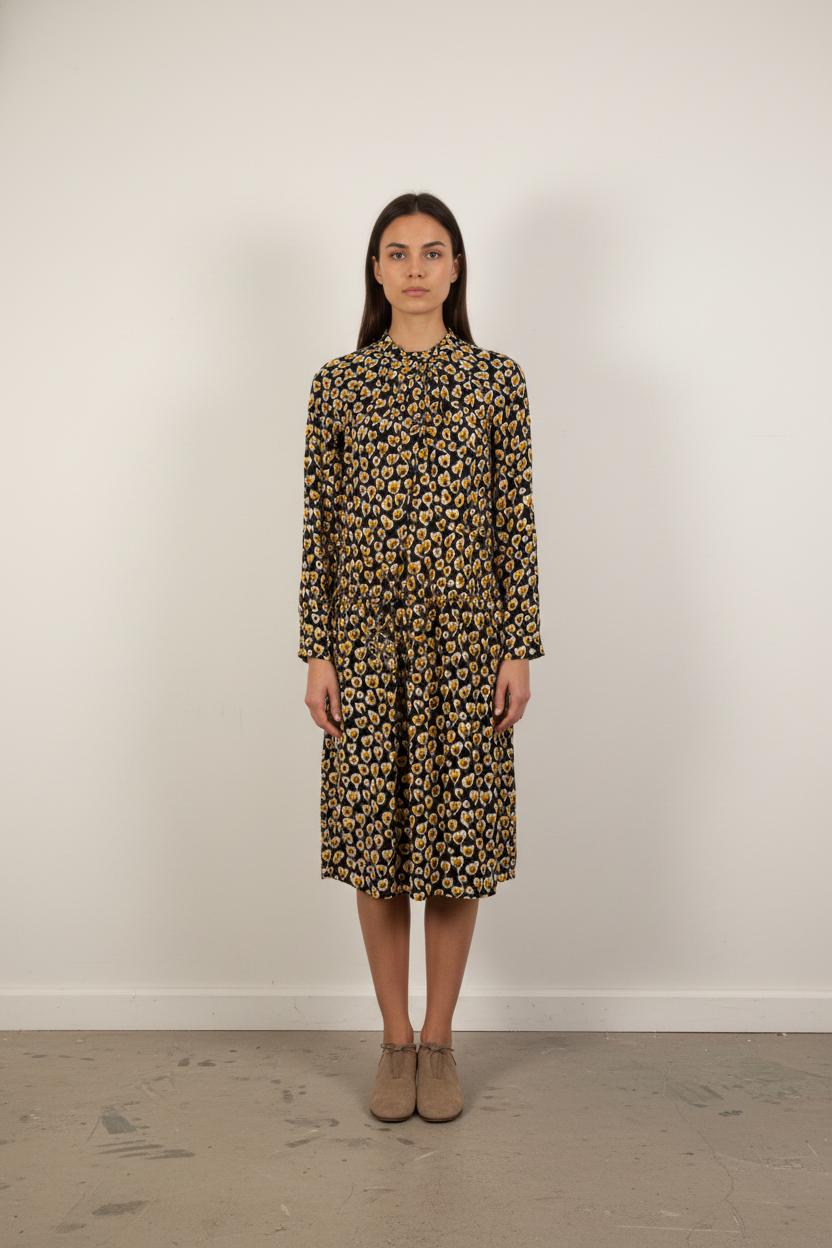 Robe Midi Noire et Jaune - Taille L/40