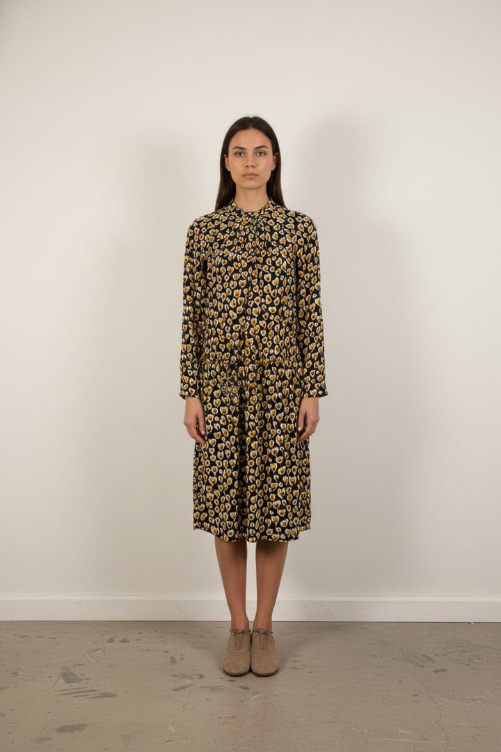 Robe Midi Noire et Jaune - Taille L/40