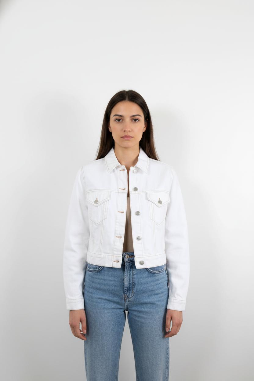 Veste En Jean Blanche - Taille M/38