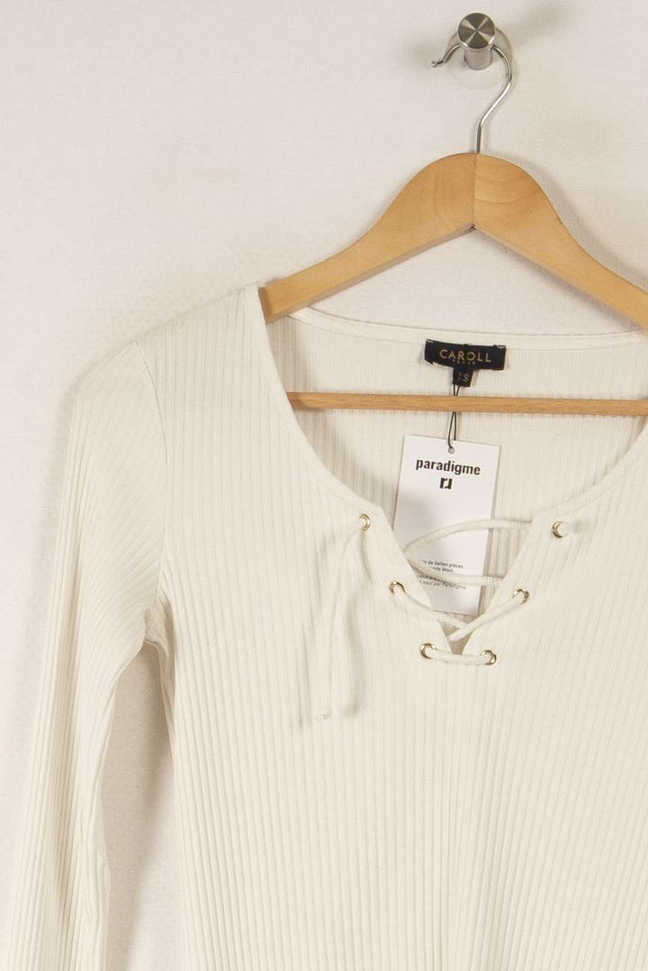 Top Blanc - Taille XS/34 de la marque Caroll | PARAD36330 - Vendu par Paradigme - Image 2