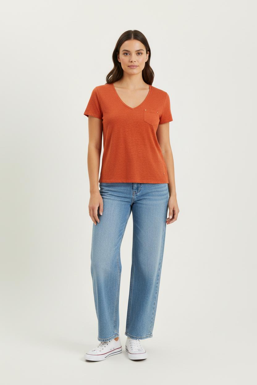 T-shirt Orange - Taille XS/34 de la marque Karl Marc John | PARAD36423 - Vendu par Paradigme - Image 1