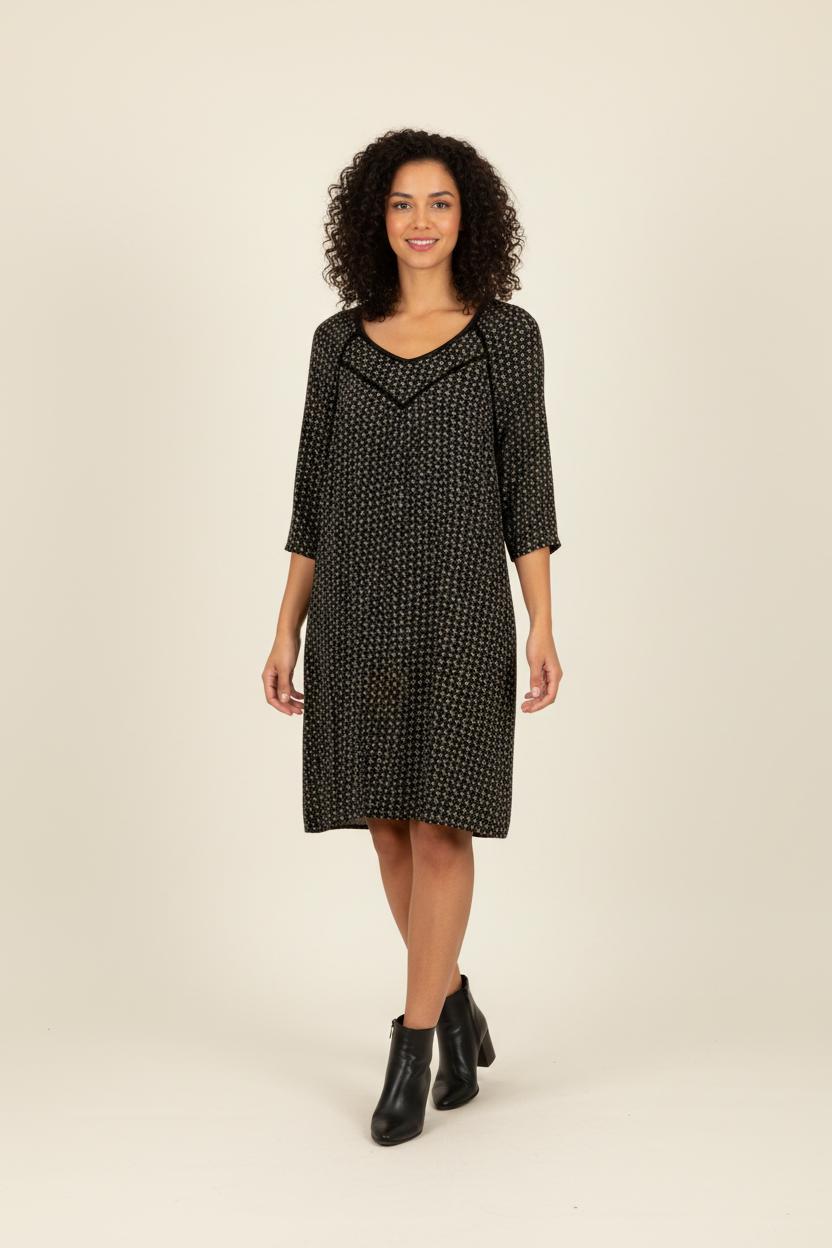 Robe noire à motif - Taille XL/42 de la marque One Step | PARAD36428 - Vendu par Paradigme - Image 1