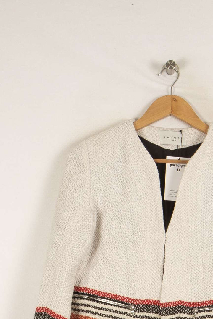 Veste blanche et rouge - Taille S/36 de la marque Sandro | PARAD36438 - Vendu par Paradigme - Image 2