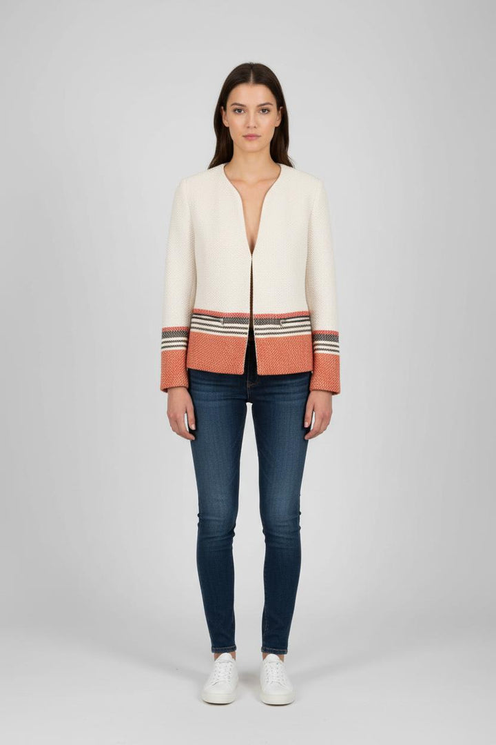 Veste blanche et rouge - Taille S/36