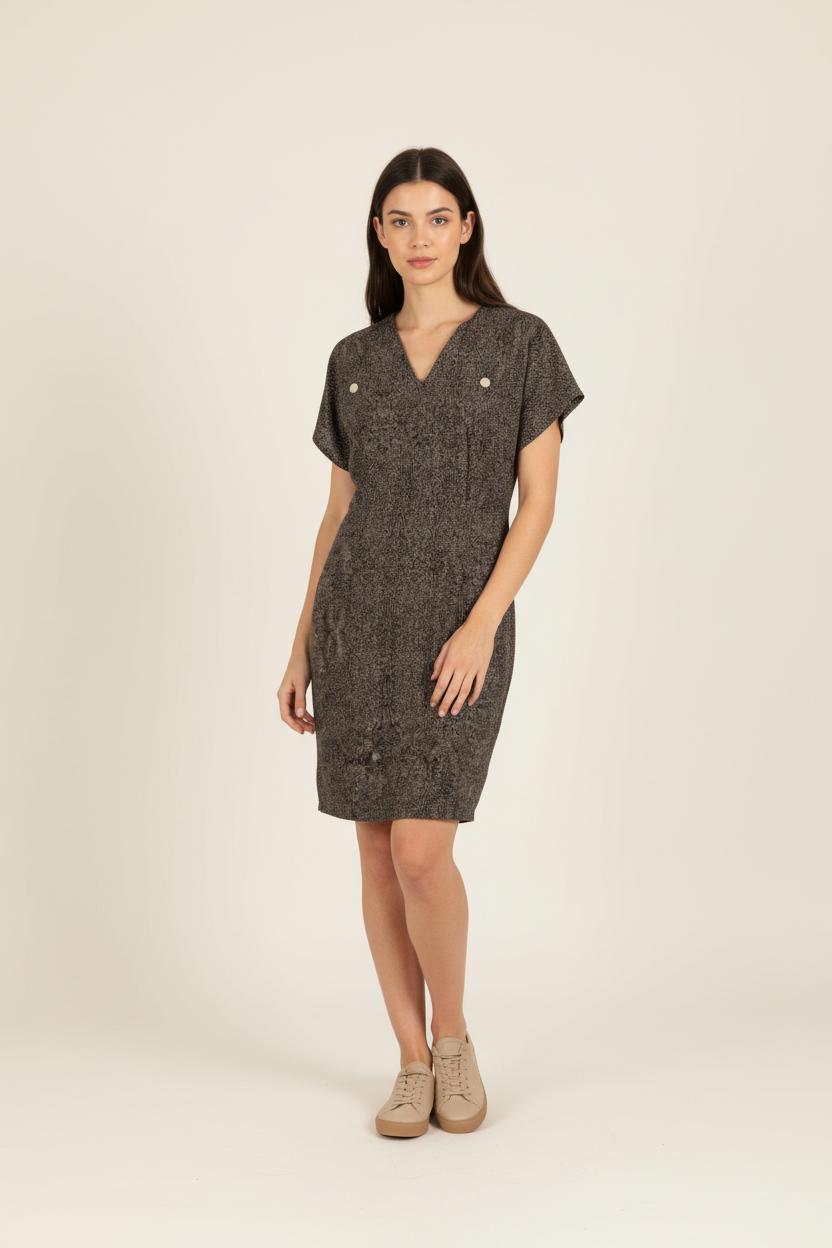 Robe noire à motifs - Taille S/36 de la marque IKKS | PARAD36471 - Vendu par Paradigme - Image 1
