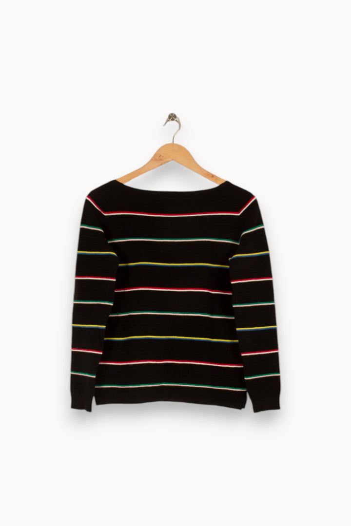 Pull noir rayé - Taille XS/34 de la marque Caroll | PARAD36578 - Vendu par Paradigme - Image 3