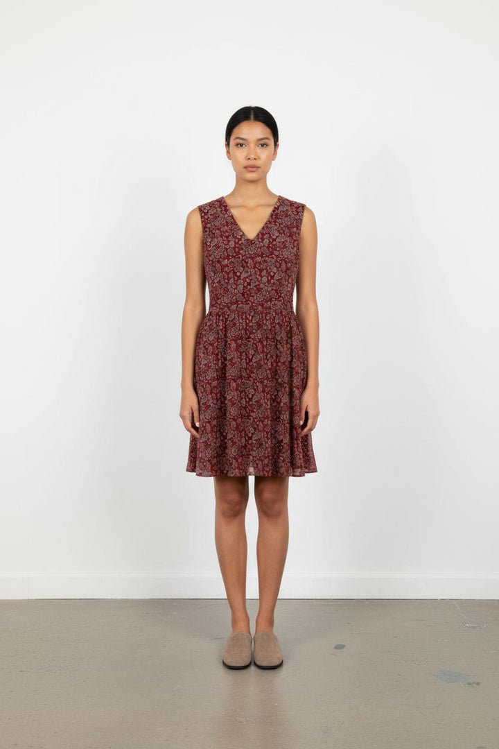 Robe Bordeaux Motif - Taille XS/34
