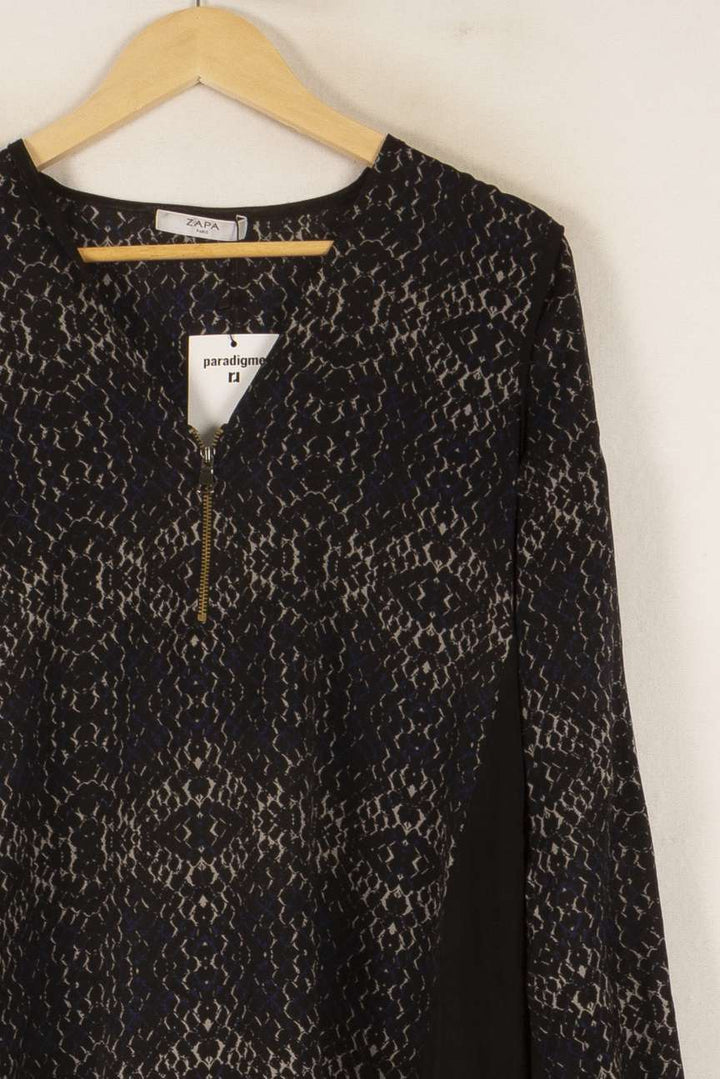 Blouse Noire et Beige - Taille M/38 de la marque ZAPA | PARAD37165 - Vendu par Paradigme - Image 3