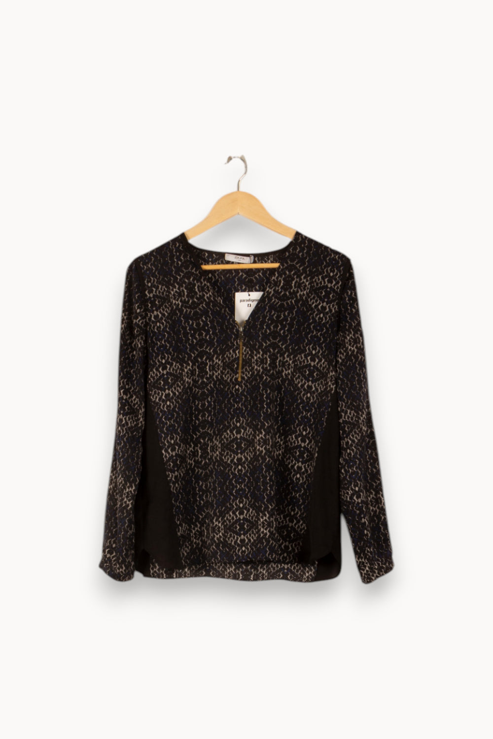 Blouse Noire et Beige - Taille M/38 de la marque ZAPA | PARAD37165 - Vendu par Paradigme - Image 2