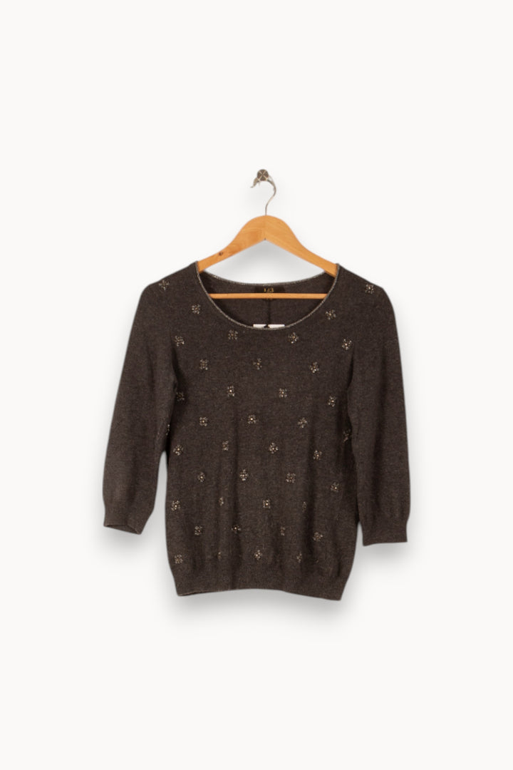 Pull Gris - Taille S/36 de la marque Maison 123 | PARAD37178 - Vendu par Paradigme - Image 2