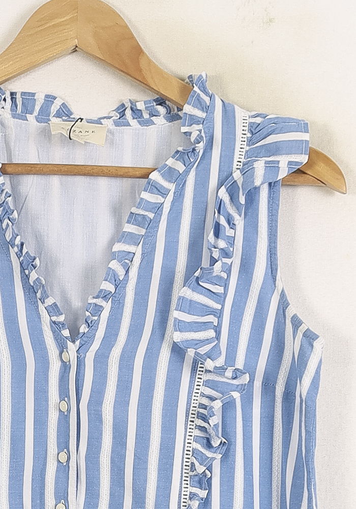 Robe Courte Bleu et Blanche - Taille S/36 de la marque Sézane | PARAD37267 - Vendu par Paradigme - Image 3