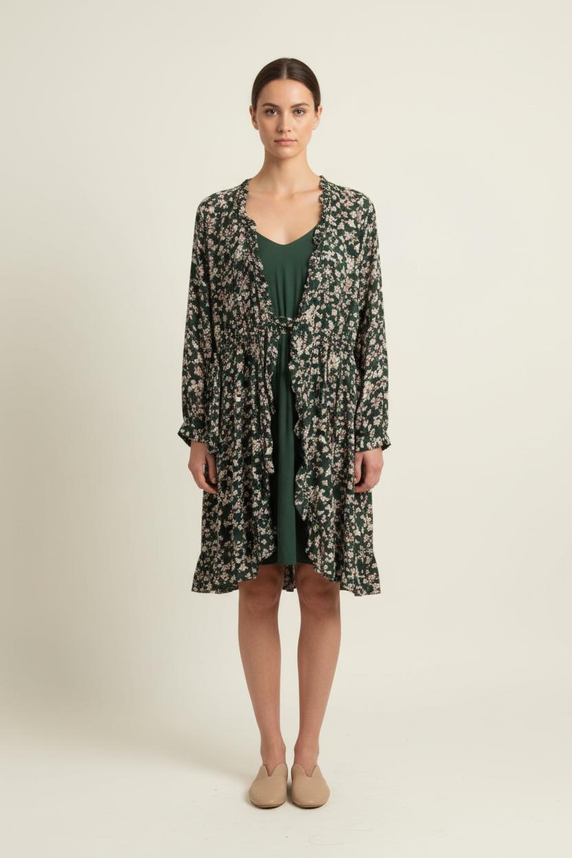 Robe Courte Verte et Blanche - Taille L/40 de la marque Karl Marc John | PARAD37275 - Vendu par Paradigme - Image 1