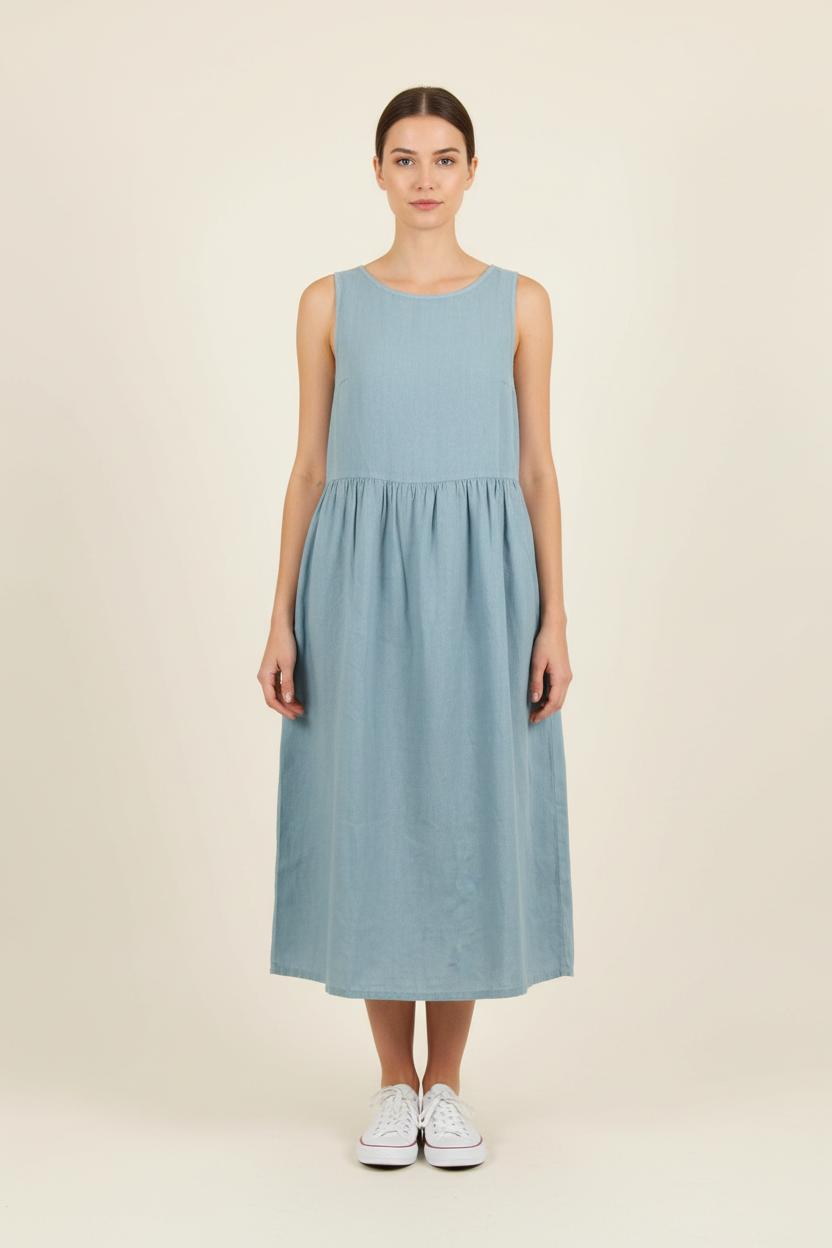 Robe Midi Bleue - Taille M/38 de la marque La Fée Maraboutée | PARAD37281 - Vendu par Paradigme - Image 1