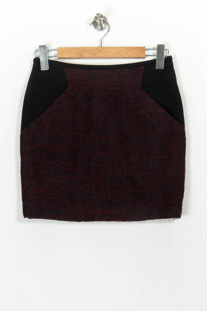 Jupe Trapèze Bordeaux et Noire - Taille S/36 de la marque Comptoir des Cotonniers | PARAD37322 - Vendu par Paradigme - Image 2