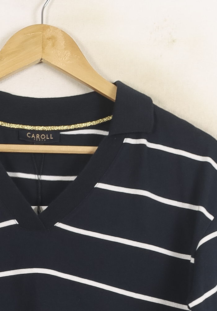 Polo Bleu et Blanc - Taille S/36 de la marque Caroll | PARAD37357 - Vendu par Paradigme - Image 3