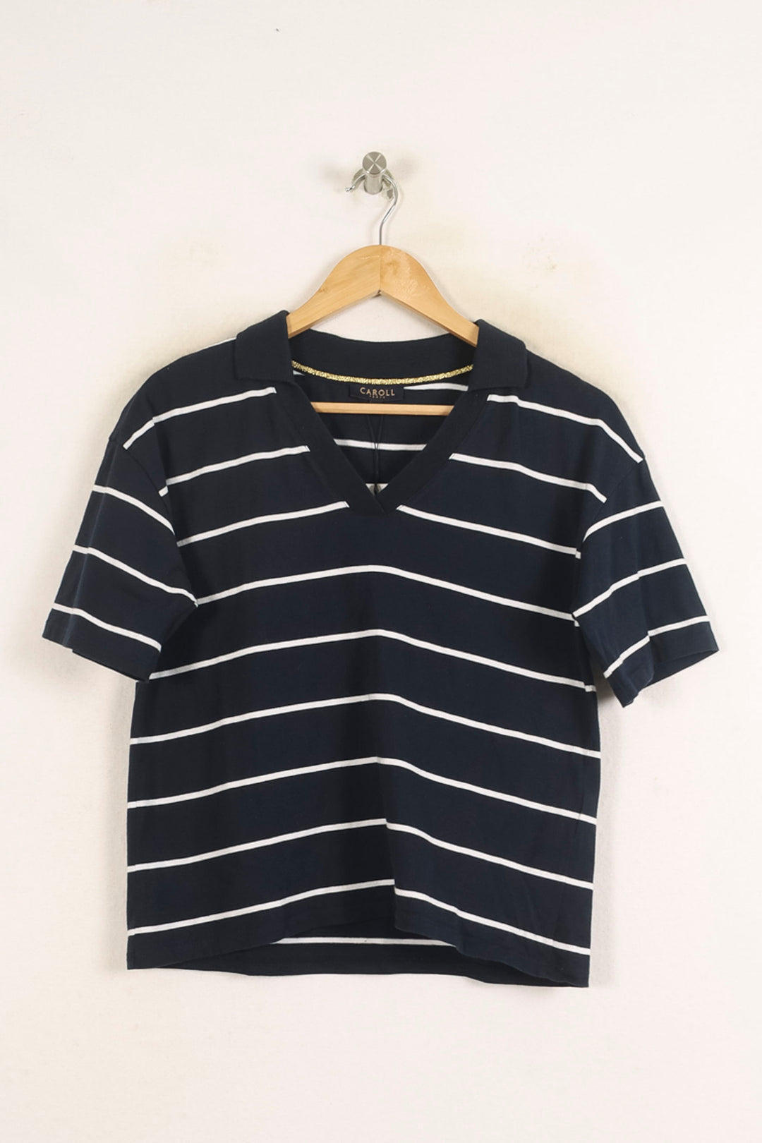 Polo Bleu et Blanc - Taille S/36 de la marque Caroll | PARAD37357 - Vendu par Paradigme - Image 2