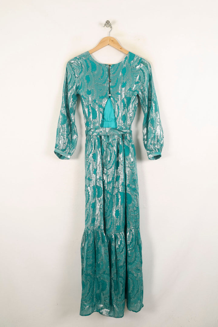 Robe Longue Verte et Argentée - Taille XS/34 de la marque Louizon | PARAD37362 - Vendu par Paradigme - Image 4