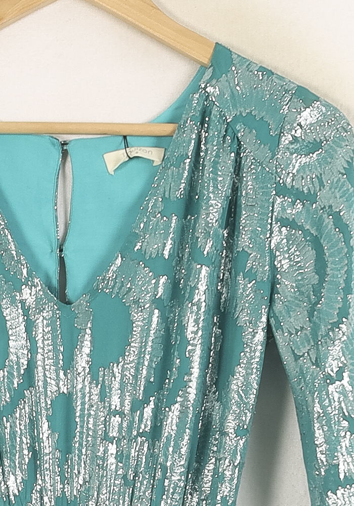 Robe Longue Verte et Argentée - Taille XS/34 de la marque Louizon | PARAD37362 - Vendu par Paradigme - Image 3