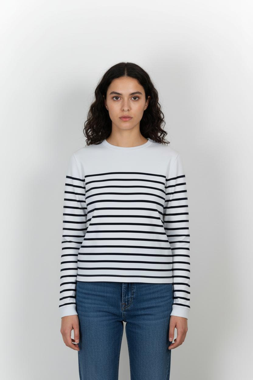 Marinière Blanche et Noire - Taille S/36 de la marque Galeries Lafayette | PARAD37369 - Vendu par Paradigme - Image 1
