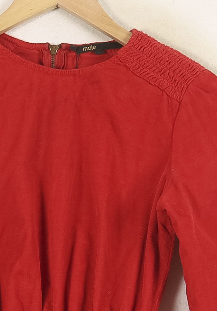 Robe Ajustée Rouge - Taille L/40 de la marque Maje | PARAD37371 - Vendu par Paradigme - Image 3