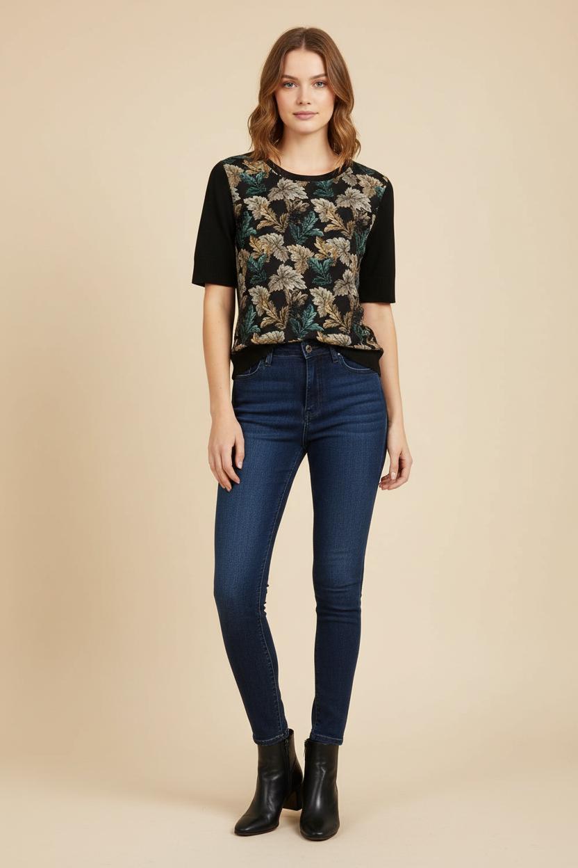 Tee-shirt Noir et Multicolore - Taille M/38 de la marque Maison 123 | PARAD37376 - Vendu par Paradigme - Image 1