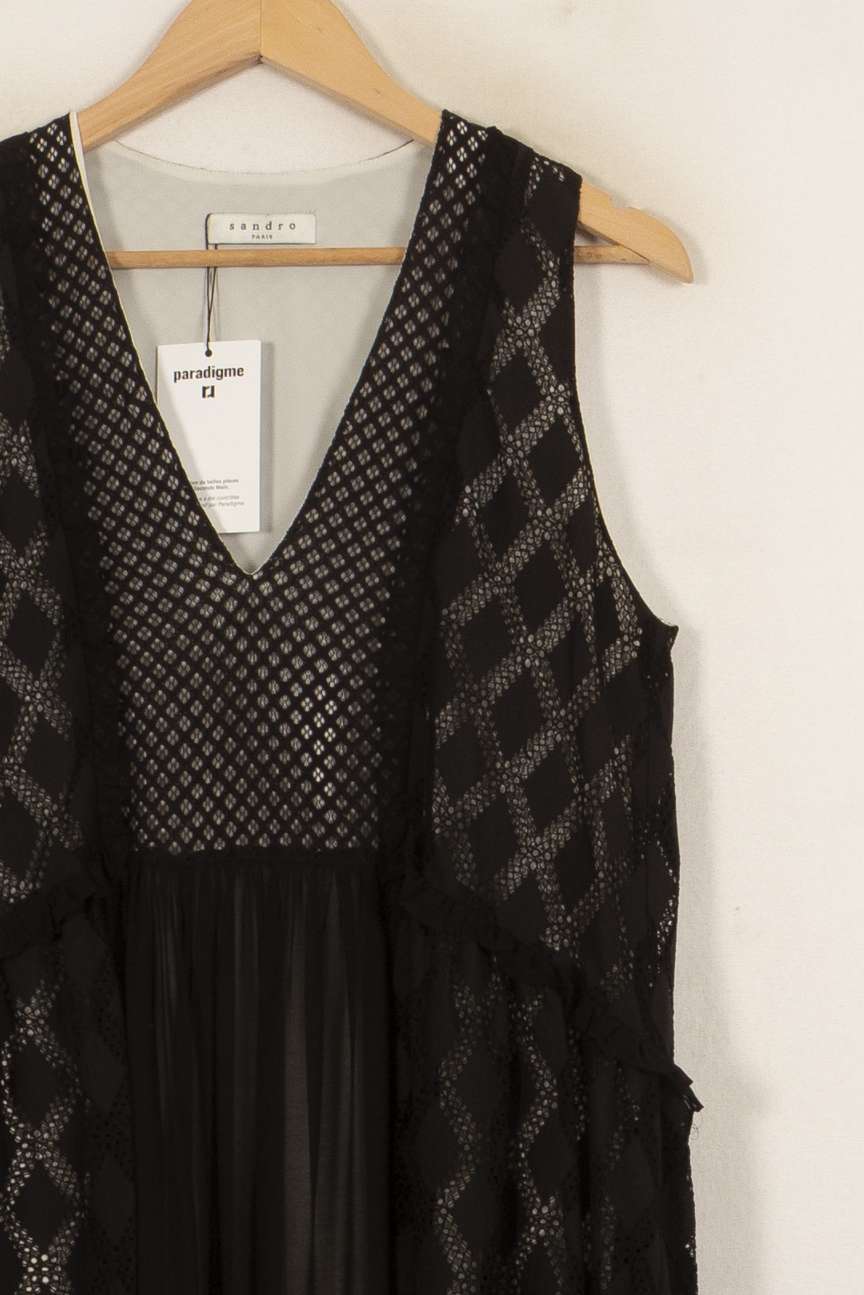 Robe Midi Noire - Taille M/38 de la marque Sandro | PARAD37436 - Vendu par Paradigme - Image 3
