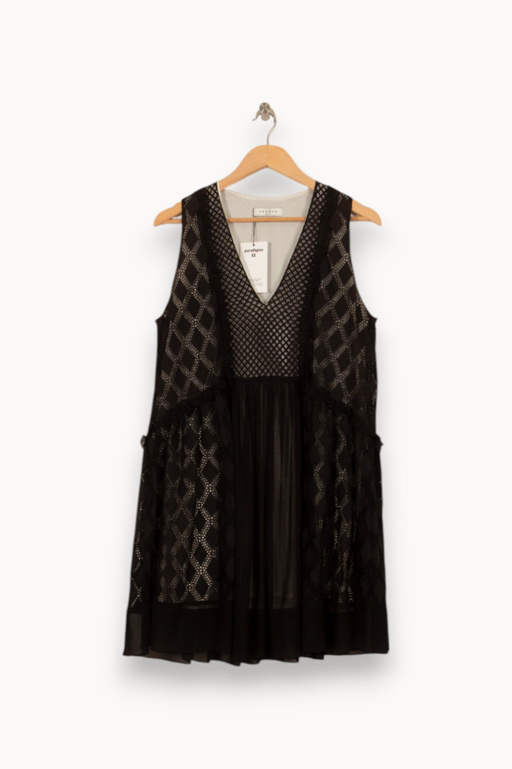 Robe Midi Noire - Taille M/38 de la marque Sandro | PARAD37436 - Vendu par Paradigme - Image 2