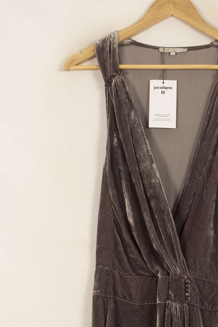 Robe Portefeuille Grise - Taille S/36 de la marque Maje | PARAD37442 - Vendu par Paradigme - Image 3