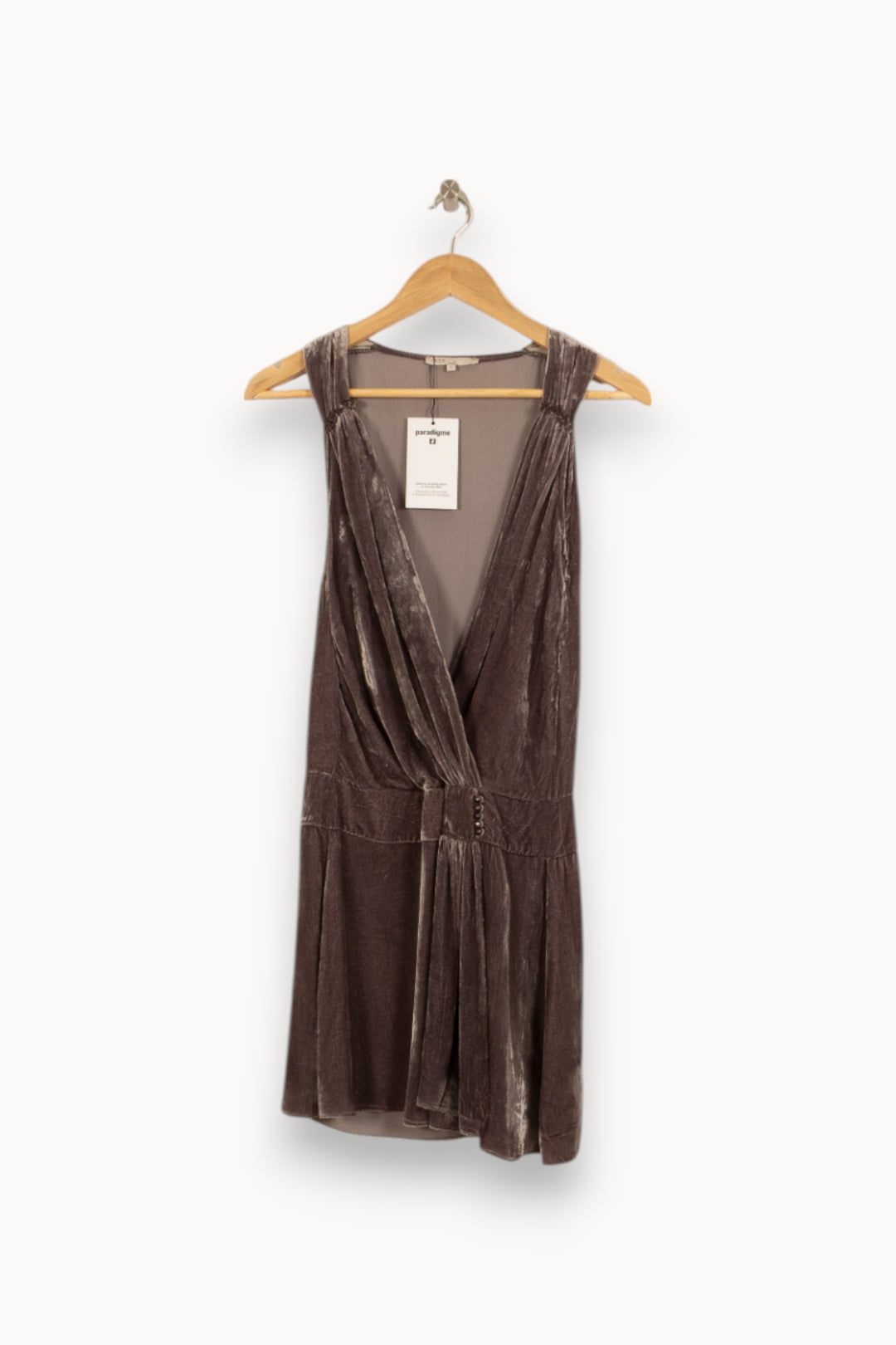 Robe Portefeuille Grise - Taille S/36 de la marque Maje | PARAD37442 - Vendu par Paradigme - Image 2