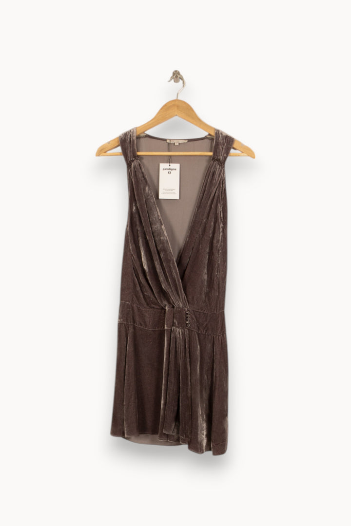 Robe Portefeuille Grise - Taille S/36 de la marque Maje | PARAD37442 - Vendu par Paradigme - Image 2