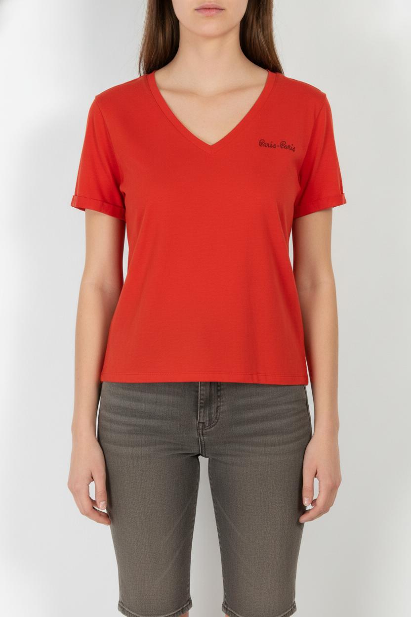 Tee-shirt Rouge - Taille L/40 de la marque Claudie Pierlot | PARAD37464 - Vendu par Paradigme - Image 1