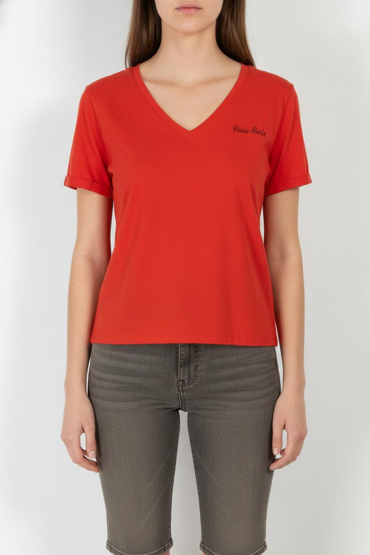 Tee-shirt Rouge - Taille L/40 de la marque Claudie Pierlot | PARAD37464 - Vendu par Paradigme - Image 1