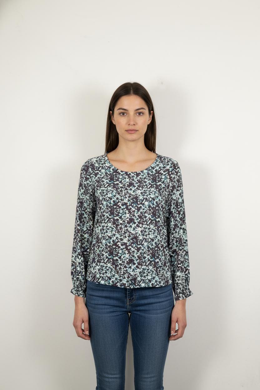 Blouse Bleue et Noire - Taille M/38