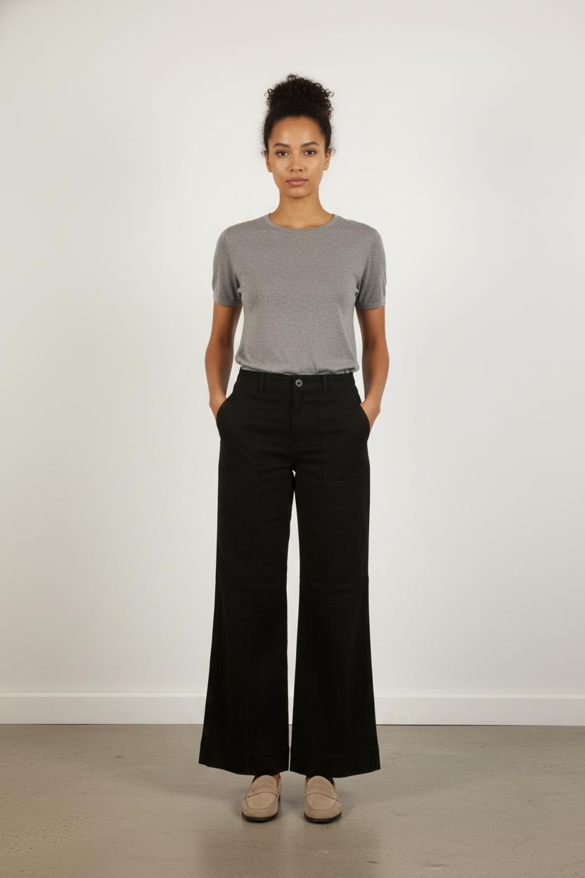 Pantalon Large Noir - Taille L/40