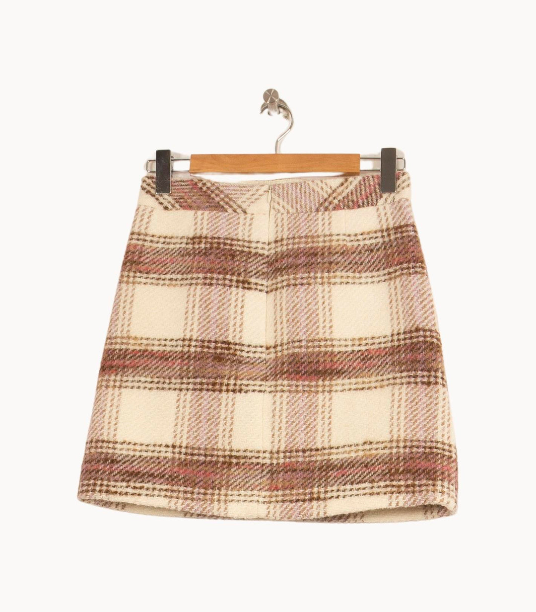 Jupe Courte Écrue et Marron - Taille S/36 de la marque Caroll | PARAD37510 - Vendu par Paradigme - Image 4