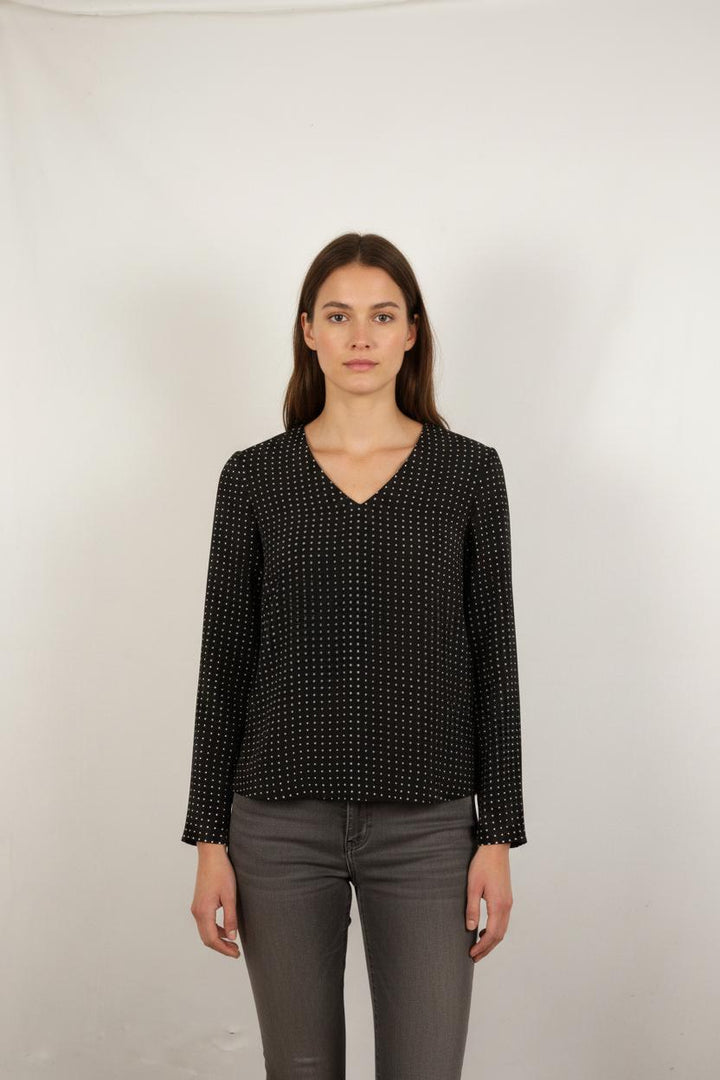 Blouse Noire et Blanche - Taille M/38