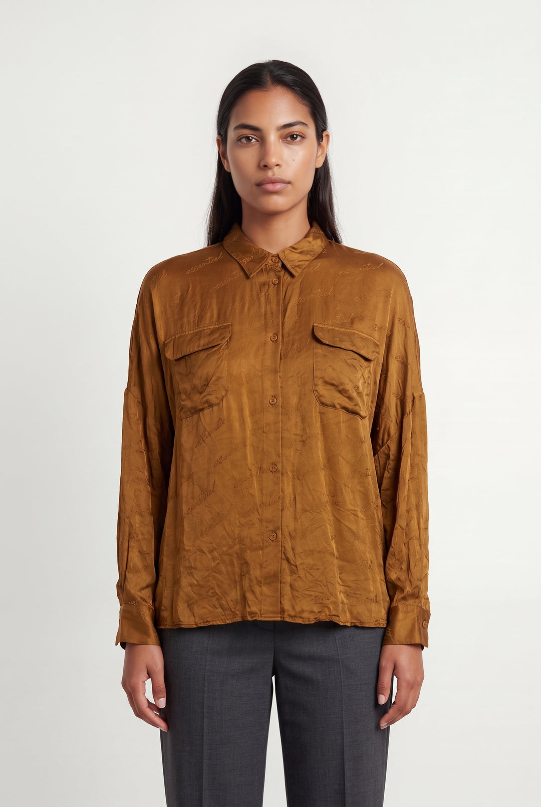 Chemise Marron - Taille L/40 de la marque Essentiel Antwerp | PARAD37557 - Vendu par Paradigme - Image 1