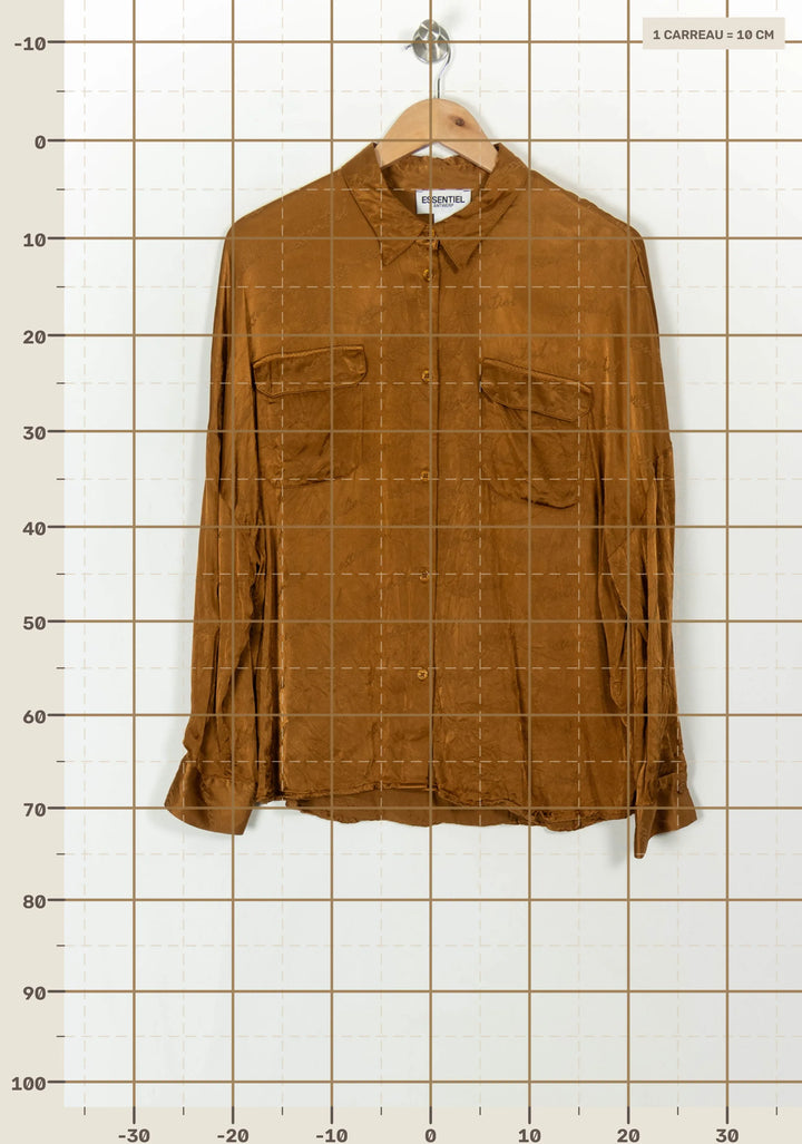 Chemise Marron - Taille L/40 de la marque Essentiel Antwerp | PARAD37557 - Vendu par Paradigme - Image 4