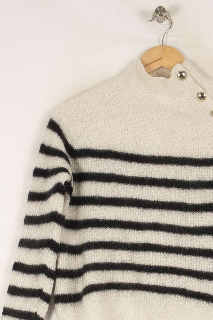 Pull noir et blanc - Taille XS/34 de la marque Sézane | PARAD37575 - Vendu par Paradigme - Image 2