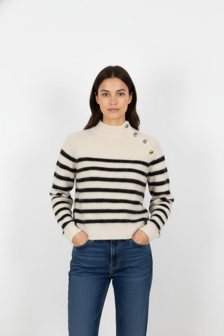 Pull noir et blanc - Taille XS/34